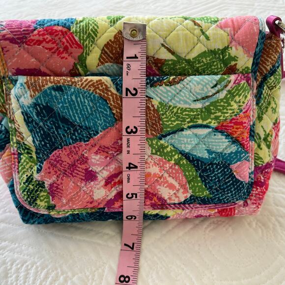 Vera Bradley Carson Crossbody Superbloom Floral Pink Quilted Purse RFID - Picture 8 of 9